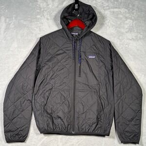 Patagonia Jacket Mens S Black Full Zip Diamond Quilted Bomber‎ Hoody